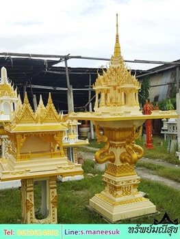 ชุดศาลพระภูมิเบญจ 3 ชั้นยอดเจดีย์ เสาพญานาคใหญ่ เจ้าที่แฝดใหญ่